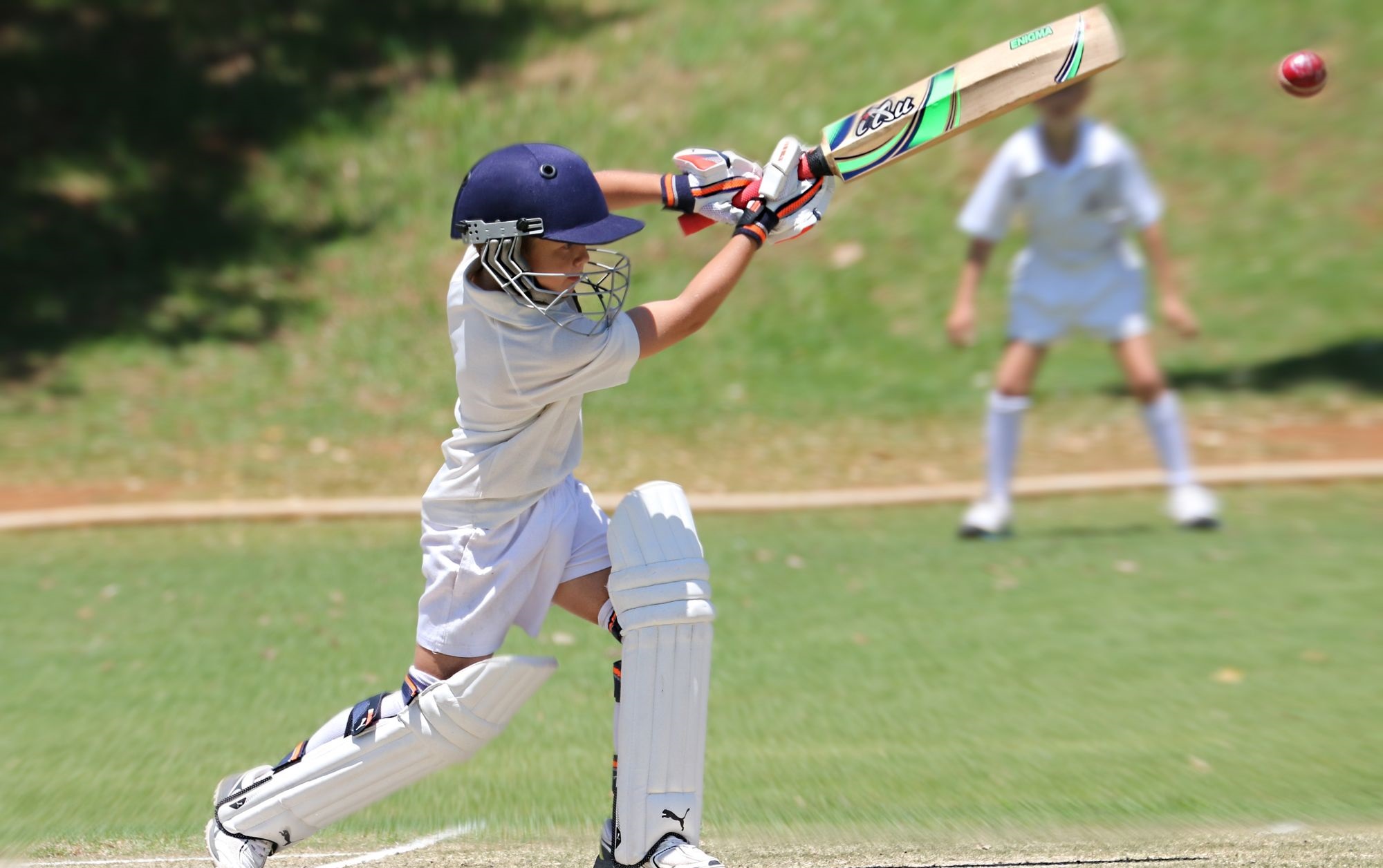 A man playing cricket.